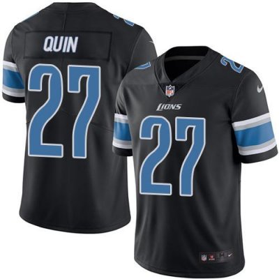 Jerseys Factory Cheap Nike Lions #27 Glover Quin Black Men's Sti