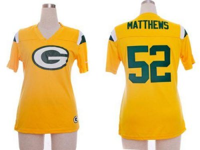 Jerseys Factory Cheap Nike Packers #52 Clay Matthews Yellow Wome