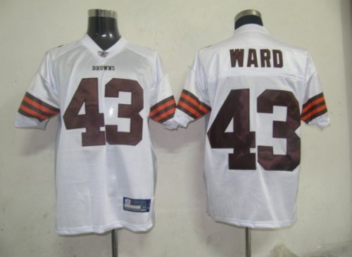 Jerseys Factory Cheap Browns #43 T.J. Ward White Stitched NFL Je