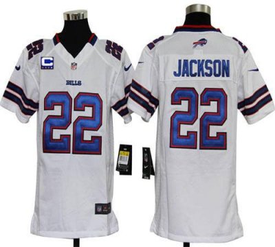 Jerseys Factory Cheap Nike Bills #22 Fred Jackson White With C P