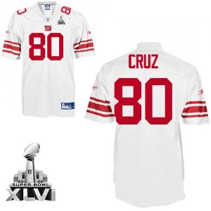 Jerseys Factory Cheap Giants #80 Victor Cruz White Super Bowl XL