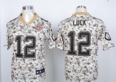 Jerseys Factory Cheap Nike Colts #12 Andrew Luck Camo USMC Men's