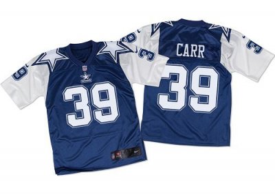Jerseys Factory Cheap Nike Cowboys #39 Brandon Carr Navy Blue/Wh