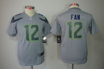 Jerseys Factory Cheap Nike Seahawks #12 Fan Grey Alternate Youth