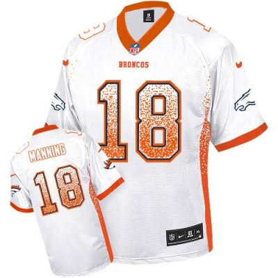 Jerseys Factory Cheap Nike Broncos #18 Peyton Manning White Men'