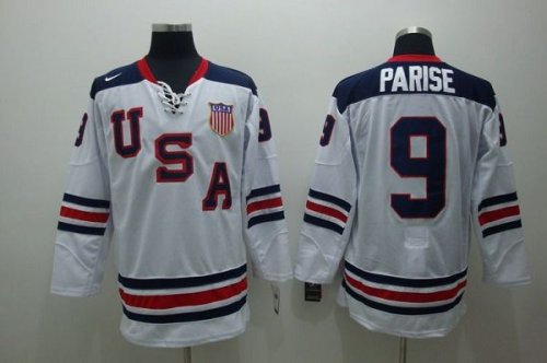 Jerseys Factory Cheap 2010 Olympic Team USA #9 Zach Parise Embro