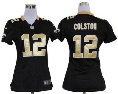 Jerseys Factory Cheap Nike Saints #12 Marques Colston Black Team