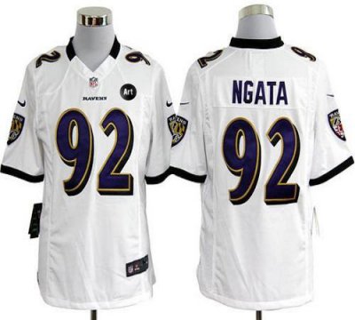 Jerseys Factory Cheap Nike Ravens #92 Haloti Ngata White With Ar