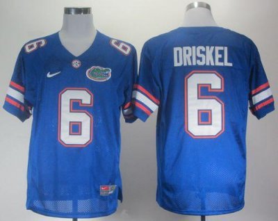 Jerseys Factory Cheap Gators #6 Jeff Driskel Blue Embroidered NC