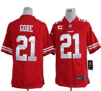 Jerseys Factory Cheap Nike 49ers #21 Frank Gore Red Team Color W