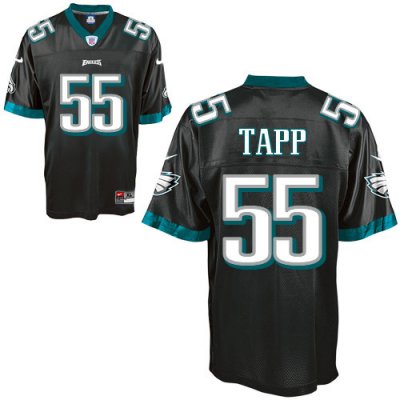 Jerseys Factory Cheap Nike Eagles #55 Darryl Tapp Black Stitched