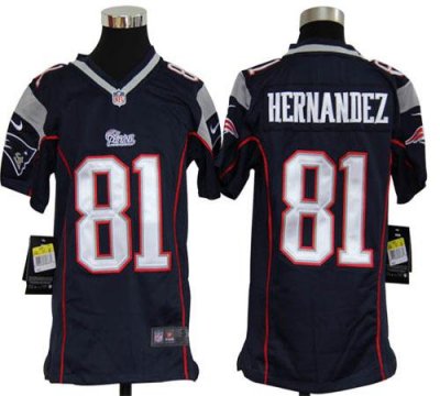Jerseys Factory Cheap Nike Patriots #81 Aaron Hernandez Navy Blu