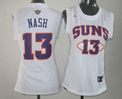 Jerseys Factory Cheap Suns #13 Steve Nash White Women Fashion Em