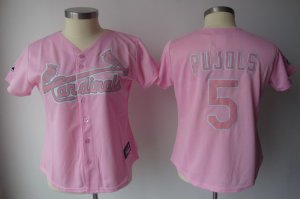 Jerseys Factory Cheap Cardinals #5 Albert Pujols Pink Women's Fa