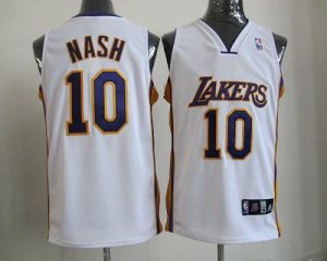 Jerseys Factory Cheap Revolution 30 Lakers #10 Steve Nash White