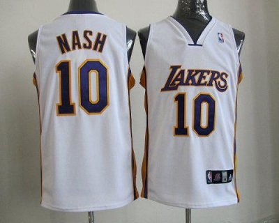 Jerseys Factory Cheap Revolution 30 Lakers #10 Steve Nash White