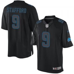 Jerseys Factory Cheap Nike Lions #9 Matthew Stafford Black Men's