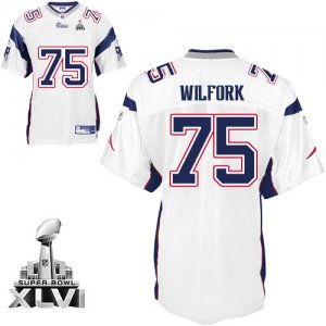 Jerseys Factory Cheap Patriots #75 Vince Wilfork White Super Bow