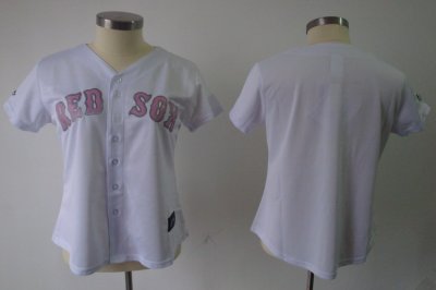 Jerseys Factory Cheap Red Sox Blank White Women's Fashion Embroi
