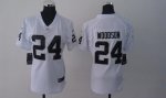 Jerseys Factory Cheap Nike Raiders #24 Charles Woodson White Wom