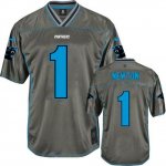 Jerseys Factory Cheap Nike Panthers #1 Cam Newton Grey Men's Sti