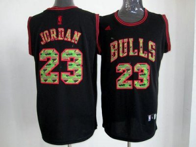 Jerseys Factory Cheap Bulls #23 Michael Jordan Black Camo Fashio