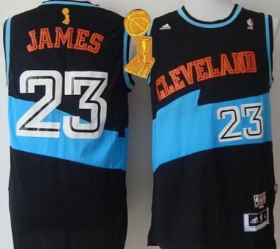 Jerseys Factory Cheap Cavaliers #23 LeBron James Black ABA Hardw