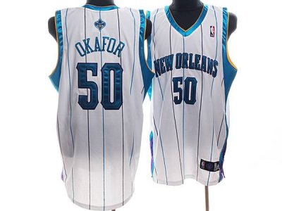 Jerseys Factory Cheap Hornets #50 Emeka Okafor Embroidered White