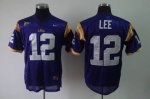 Jerseys Factory Cheap LSU Tigers #12 Jarrett Lee Purple Embroide