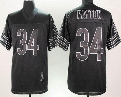 Jerseys Factory Cheap Bears #34 Walter Payton Black Shadow Stitc