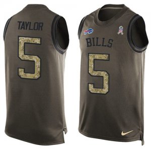 Jerseys Factory Cheap Nike Bills #5 Tyrod Taylor Green Men's Sti