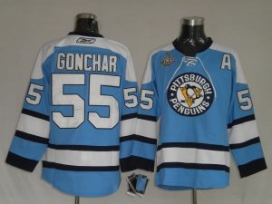 Jerseys Factory Cheap Penguins #55 Sergei Gonchar Embroidered Bl