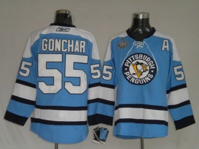 Jerseys Factory Cheap Penguins #55 Sergei Gonchar Embroidered Bl