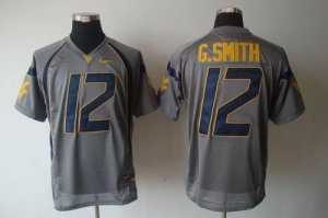Jerseys Factory Cheap Mountaineers #12 Geno Smith Grey Embroider