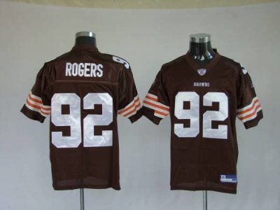 Jerseys Factory Cheap Browns #92 Shaun Rogers Brown Stitched NFL