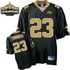 Jerseys Factory Cheap Saints #23 Pierre Thomas Black Super Bowl