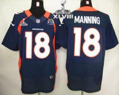 Jerseys Factory Cheap Nike Broncos #18 Peyton Manning Navy Blue