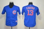 Jerseys Factory Cheap Cubs #13 Starlin Castro Blue Cool Base Emb