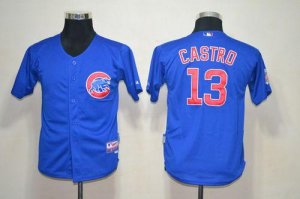 Jerseys Factory Cheap Cubs #13 Starlin Castro Blue Cool Base Emb