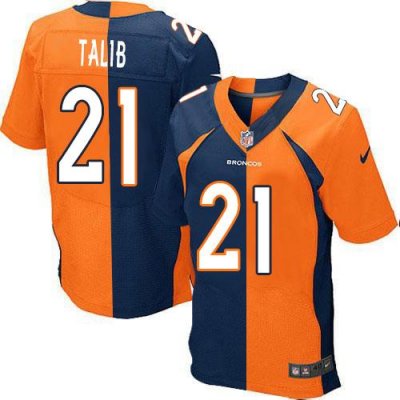 Jerseys Factory Cheap Nike Broncos #21 Aqib Talib Orange/Navy Bl