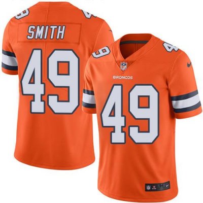 Jerseys Factory Cheap Nike Broncos #49 Dennis Smith Orange Men's