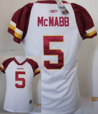 Jerseys Factory Cheap Redskins #5 Donovan McNabb White Women's F
