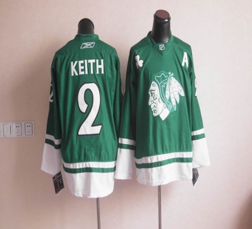 Jerseys Factory Cheap Blackhawks St Patty's Day #2 Duncan Keith