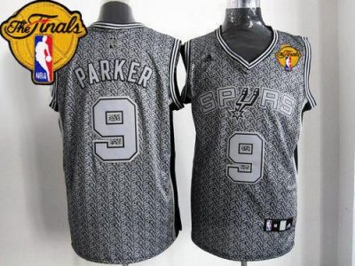 Jerseys Factory Cheap Spurs #9 Tony Parker Grey Static Fashion F