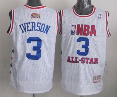 Jerseys Factory Cheap Mitchell And Ness 76ers #3 Allen Iverson W