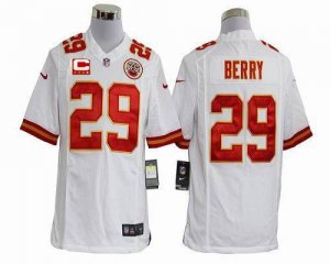 Jerseys Factory Cheap Nike Chiefs #29 Eric Berry White With C Pa
