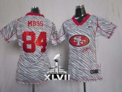 Jerseys Factory Cheap Nike 49ers #84 Randy Moss Zebra Super Bowl