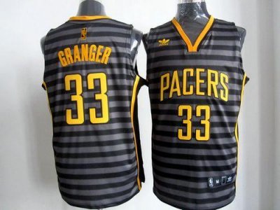 Jerseys Factory Cheap Pacers #33 Danny Granger Black/Grey Groove