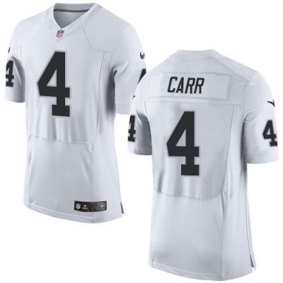 Jerseys Factory Cheap Nike Raiders #4 Derek Carr White Men's Sti