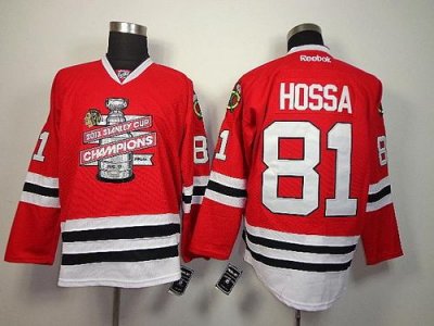 Jerseys Factory Cheap Blackhawks #81 Marian Hossa Red 2013 Stanl